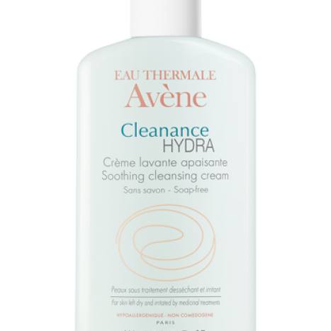 AVENE CLEANANCE HYDRA Успокояващ измивен крем за изсушена и раздразнена кожа след третиране на акне   200 мл.