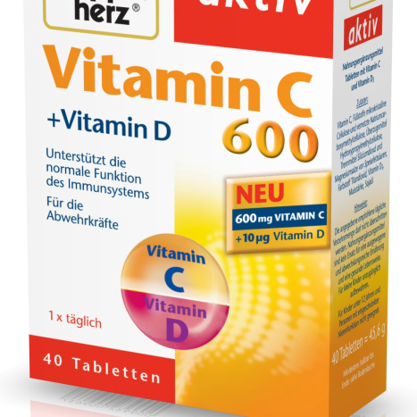 DOPPELHERZ AKTIV Витамин  C 600mg + D x 40 tabl