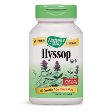 NATURES WAY HYSSOP suitable against cough and bronchitis x 100 caps