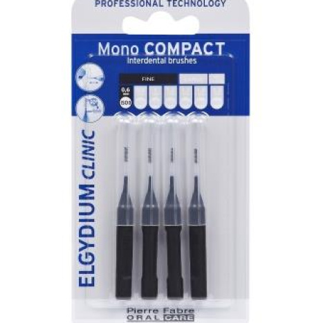 ELGYDIUM CLINIC MONO COMPACT - black interdental brushes 0.6mm