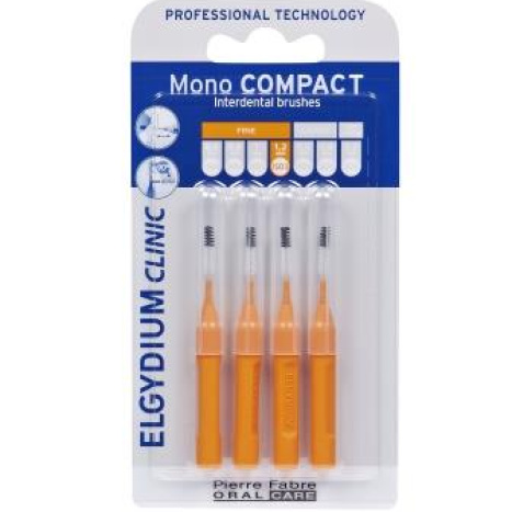 ELGYDIUM CLINIC MONO COMPACT - orange interdental brushes 1.2mm