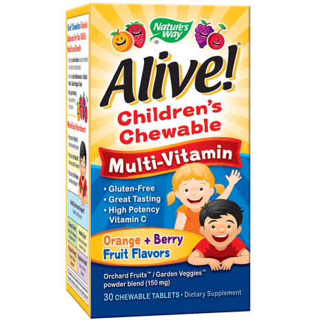 NATURES WAY ALIVE CHILDRENS chewable multivitamins for children x 30 tabl