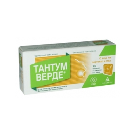 TANTUM VERDE past honey and orange without sugar x 20