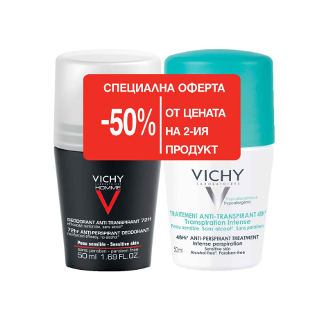 VICHY PROMO roll-on for women 50ml + roll-on for men 50ml