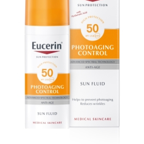 EUCERIN SUN SPF50 Слънцезащитен флуид контрол на стареенето 50ml