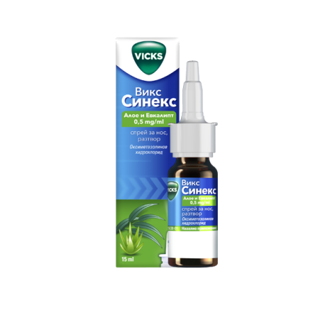 VICKS SINEX Aloe and Eucalyptus 0.5 mg/ml nasal spray 15ml