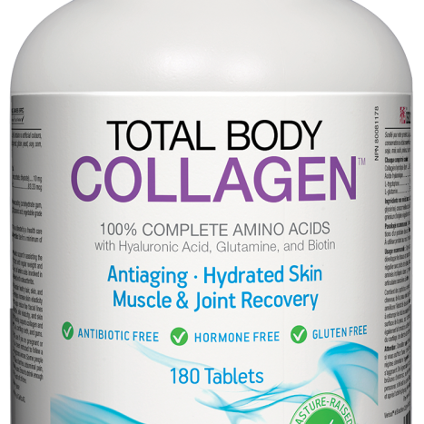 TOTAL BODY COLLAGEN Хидролизиран говежди протеин, с хиалуронова киселина, глутамин и биотин за коса, кожа и кости прах x 180 tabl