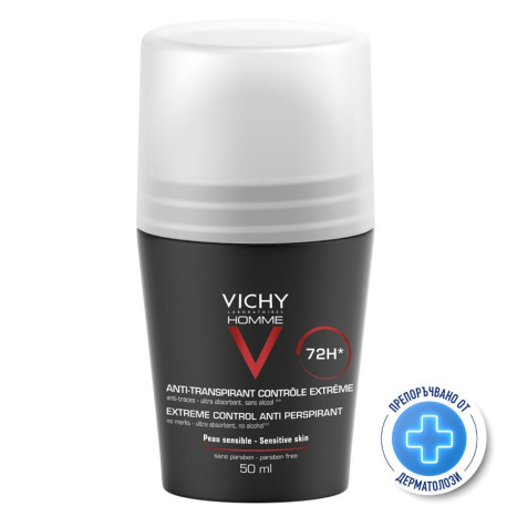 VICHY HOMME roll-on deodorant 72h extreme control, men 50ml