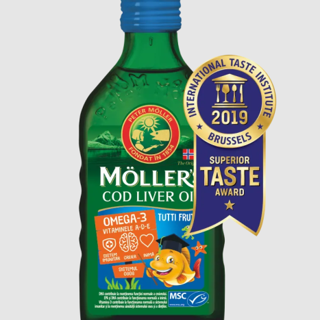 MOLLERS COD LIVER OIL OMEGA 3 плодове 250ml
