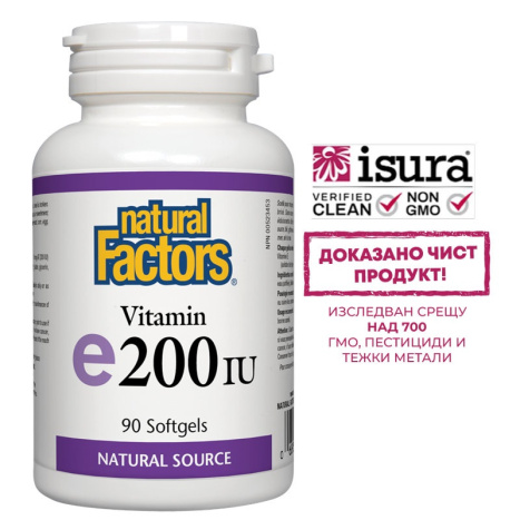 NATURAL FACTORS VITAMIN E 100mg/200IU (d-alpha tocopherol) x 90 caps