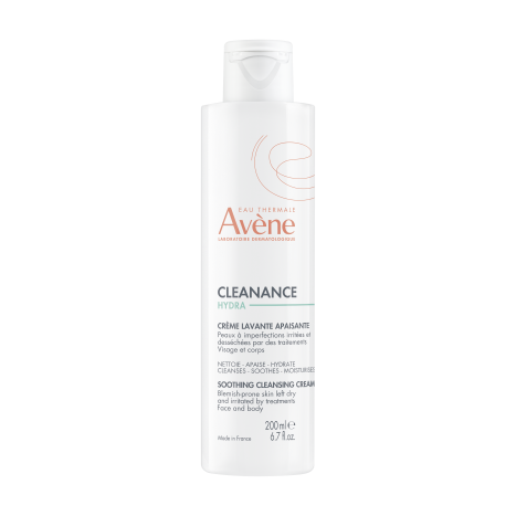 AVENE CLEANANCE HYDRA Успокояващ измивен крем за изсушена и раздразнена кожа след третиране на акне   200 мл.