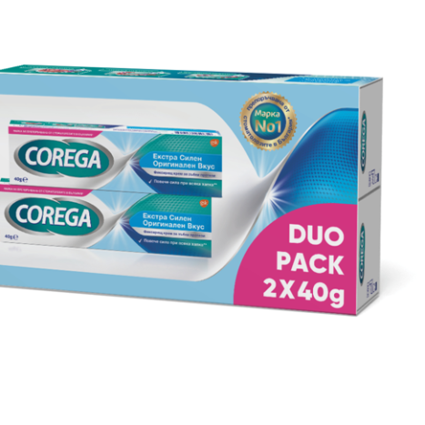 COREGA DUO EXTRA STRONG лепило за протези 40g 1+1