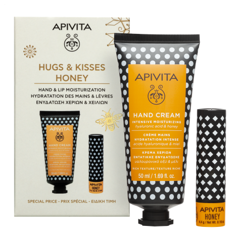 APIVITA PROMO крем за ръце с мед 50ml + стик за устни с мед 4,4g