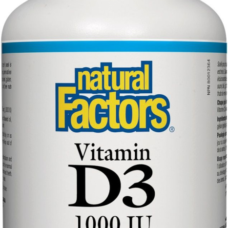 NATURAL FACTORS VITAMIN D3 1000IU x 500 softgels