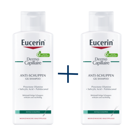 EUCERIN DUO DERMO CAPILLAIRE ANTI-SCHUPEEN gel shampoo oily scalp 250ml 1+1