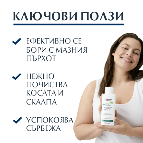 EUCERIN DUO DERMO CAPILLAIRE ANTI-SCHUPEEN gel shampoo oily scalp 250ml 1+1