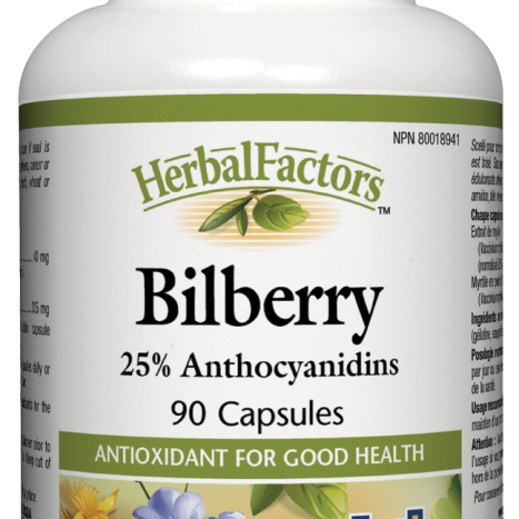 NATURAL FACTORS BILBERRY x 90 caps