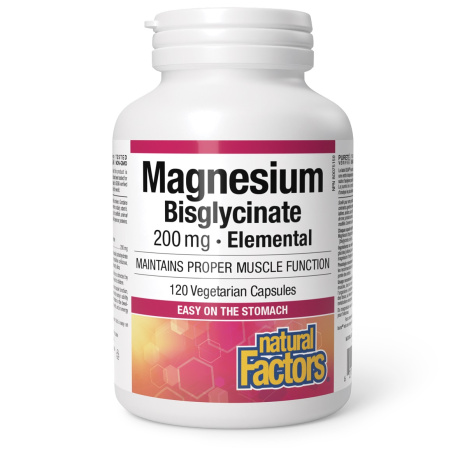 NATURAL FACTORS Magnesium Bisglycinate 200mg x 120 caps