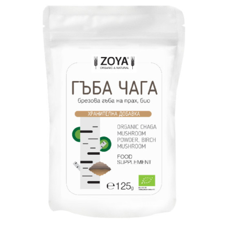 ZOYA CHAGA Mushroom (Inonotus obliquus) Чаgа брезова гъба на прах БИО 60g
