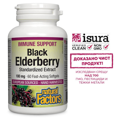 NATURAL FACTORS Black Elderberry 100mg x 60 softgels