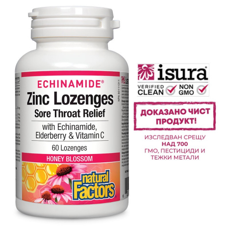 NATURAL FACTORS Echinamide Zinc lozenges x 60
