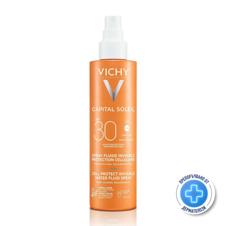 VICHY SOLEIL SPF30 CELL PROTECT слънцезащитен флуиден спрей за лице и тяло 200ml