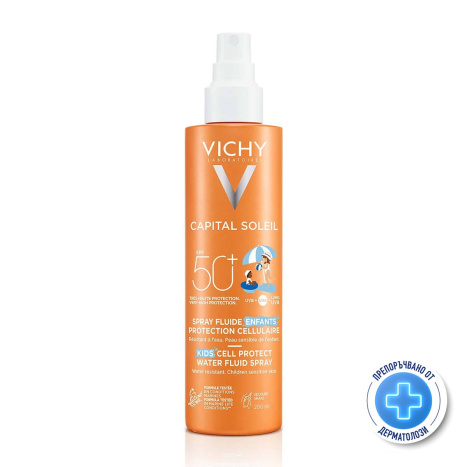 VICHY SOLEIL SPF50+ CELL PROTECT слънцезащитен флуиден спрей за деца 200ml