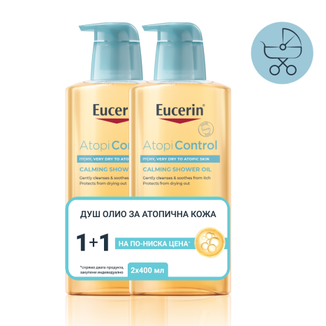 EUCERIN DUO ATOPI CONTROL измиващо олио 400ml 1+1 -30% пакета