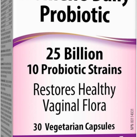 WEBBER NATURALS WOMENS DAILY PROBIOTIC Пробиотик за жени 25 млрд. активни пробиотици, 10 щама х 30 V caps