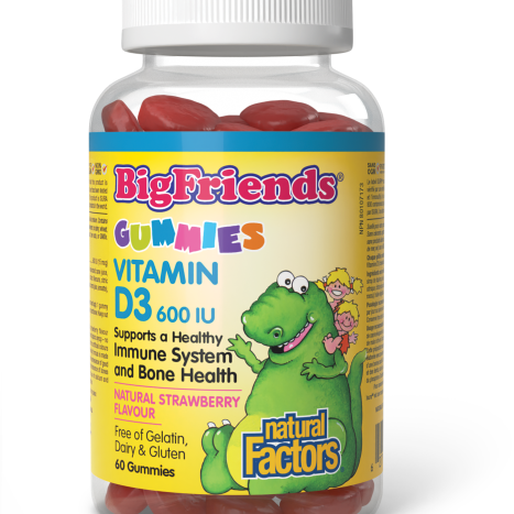 NATURAL FACTORS VITAMIN D3 Big Friends за деца 600IU x 60 tabl