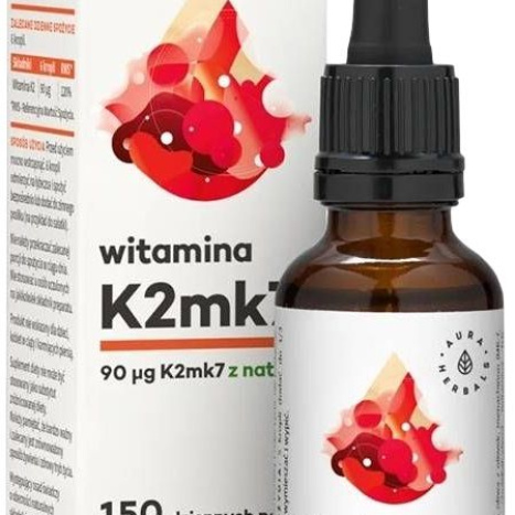 AURA HERBALS WITAMINA Witamina K2mk7 90mcg (дн.доза) Витамин K2 за здрави кости и зъби капки х 30ml