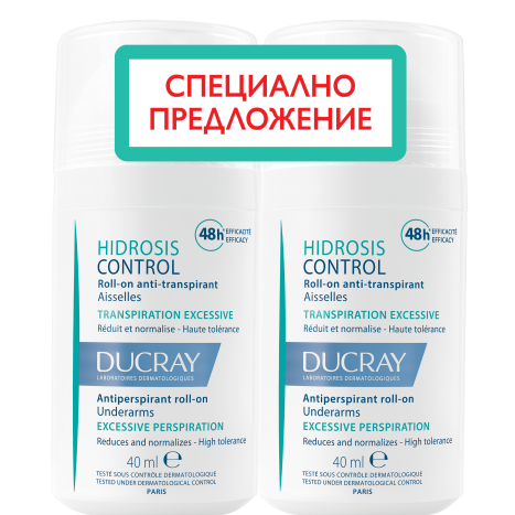 DUCRAY DUO HIDROSIS CONTROL рол-он против изпотяване за подмишници 40ml 1+1