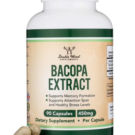 DOUBLE WOOD BACOPA EXTRACT Бакопа Мониери Екстракт 450mg мозъчна функция и стрес контрол x 90 caps