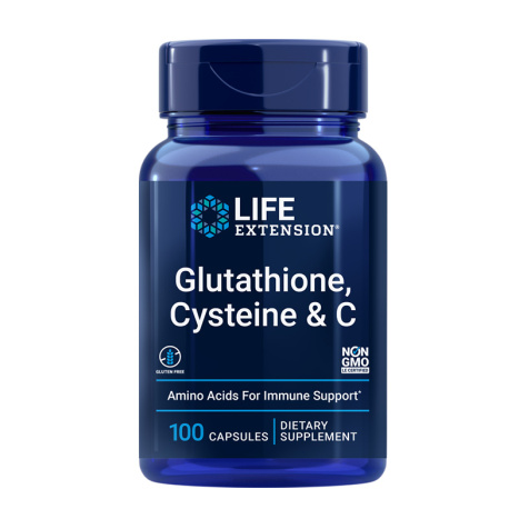 LIFE EXTENSION GLUTATHIONE, CYSTEINE & C Глутатион, Цистеин + Витамин С мощен антиоксидант х 100 Vcaps