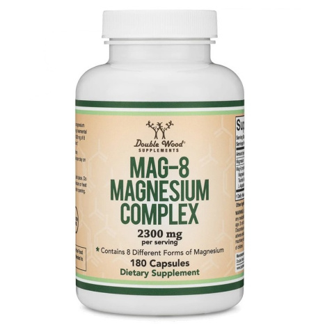 DOUBLE WOOD MAG-8 Magnesium Complex (2300mg per Serving) Magnesium Complex 142mg for muscles, heart and nerves x 180 caps