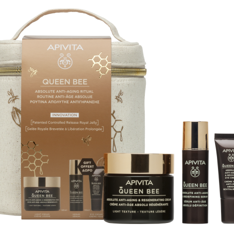 APIVITA PROMO QUEEN BEE Дневен лек крем 50ml + Серум 10ml + околоочен крем 2ml