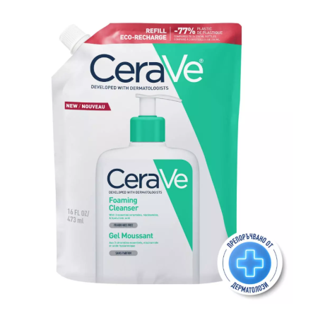 CERAVE измиваща гел-пяна за лице и тяло за нормална към мазна кожа 473ml рефил