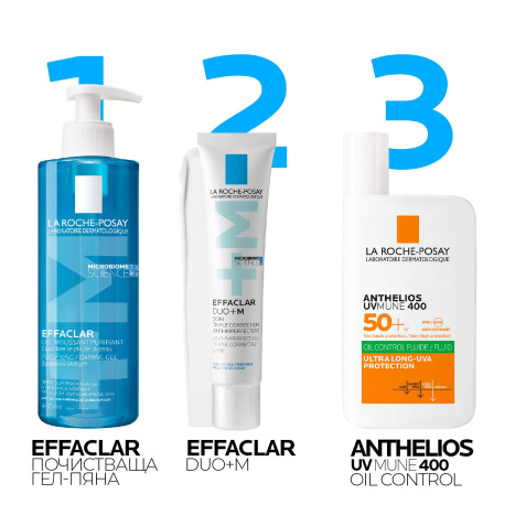 LA ROCHE-POSAY PROMO EFFACLAR cleansing micropeeling gel for face and body 400ml + refill 400ml