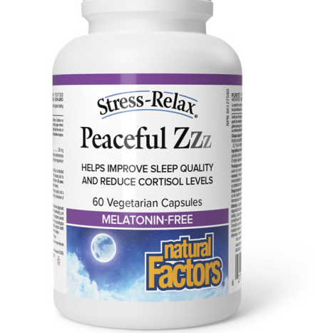 NATURAL FACTORS Stress-Relax PEACEFUL Zzz Cortisol balance and peaceful sleep x 60 V caps
