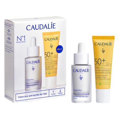 CAUDALIE PROMO VINOPERFECT озаряващ серум 30 ml + Vinosun Protect Лек крем  SPF50+ 25 ml