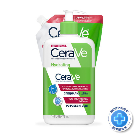 CERAVE PROMO moisturizing cleansing cream, face and body 473ml + refill 473ml