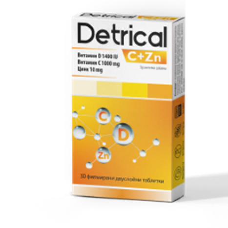 DETRICAL VIT D,C + ZINC x 30 mod tabl