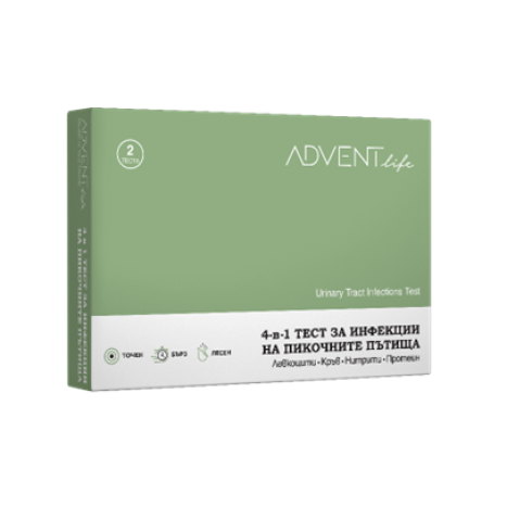 ADVENT LIFE Тест за инфекции на пикочните пътища (с проба от урина) – 4в1