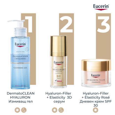 EUCERIN HYALURON FILLER + ELASTICITY ROSE SPF30 озаряващ дневен крем 50ml пълнител
