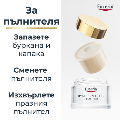 EUCERIN HYALURON FILLER + ELASTICITY нощен крем 50ml Пълнител
