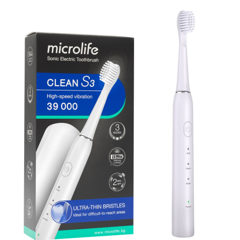 MICROLIFE S3 White звукова електрическа четка за зъби