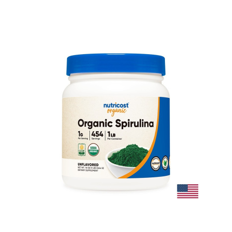 NUTRICOST ORGANIC SPIRULINA (1g per Serving/454 Servings) Спирулина Органик за детоксикация и имунитет на прах x 454 g