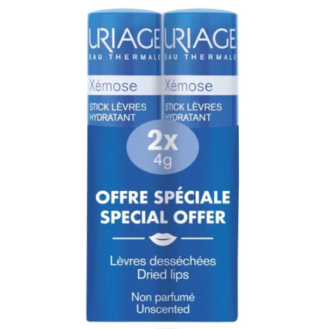 URIAGE DUO XEMOSE хидратиращ възстановяващ стик за устни 4g 1+1