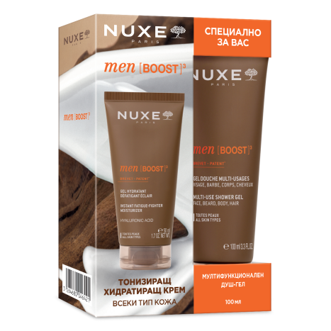 NUXE PROMO MEN BOOST тонизиращ хидратиращ крем 50ml + Мултифункционален душ-гел 100ml