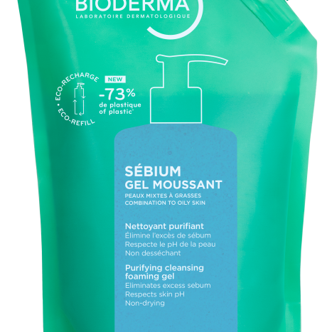 BIODERMA SEBIUM Ежедневен измиващ гел за комбинирана и мазна кожа 400ml еко пълнител